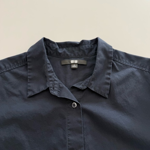Uniqlo Navy Cotton Wide Shirt Dress - Picture 5 of 7